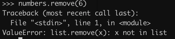 python list.remove() error