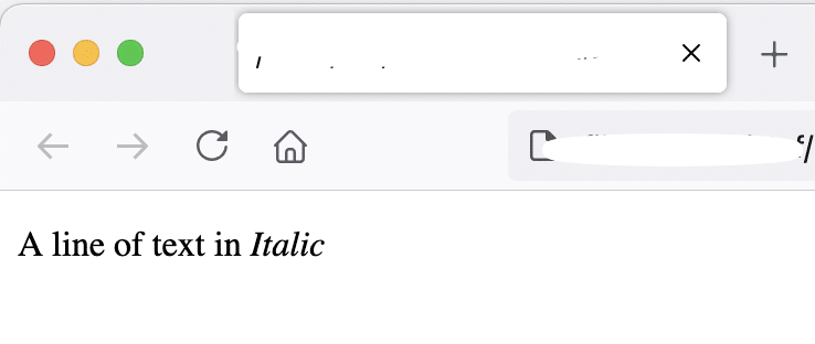 make one word Italic out of a whole text