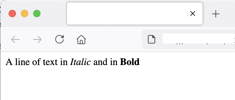 Make a word in Italic and another word in Bold in HTML