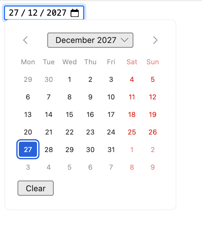 datepicker select date example