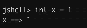 declare a variable in jshell example