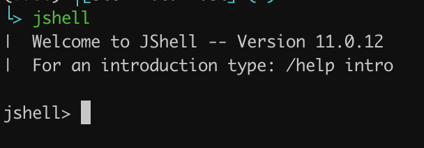 starging jshell in the terminal