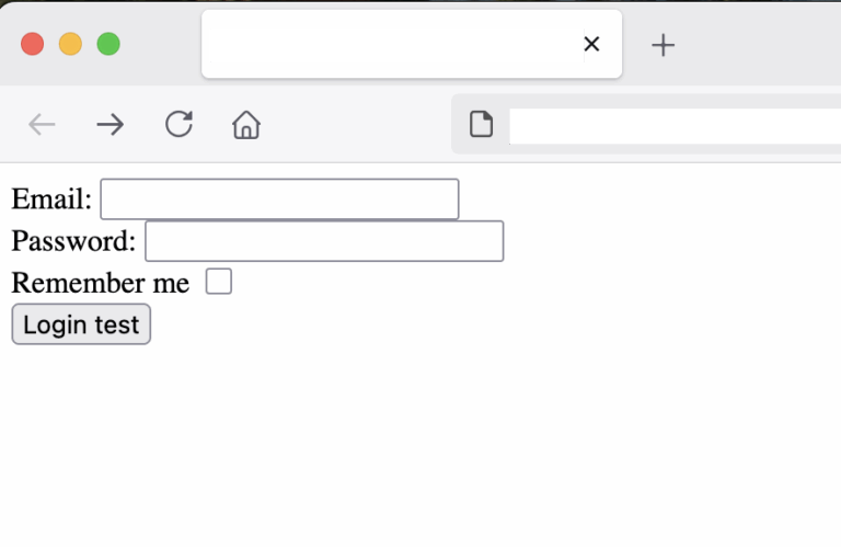 Html form for login example