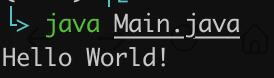 Running Hello World in java 25