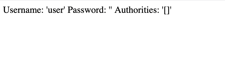 Logged in users details example with empty password