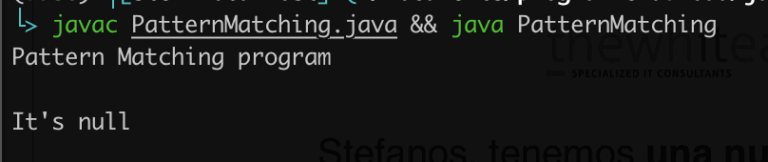 Pattern matching in java example null
