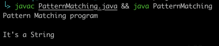 Pattern matching in java example string