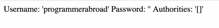 details of custom user - spring security empty password