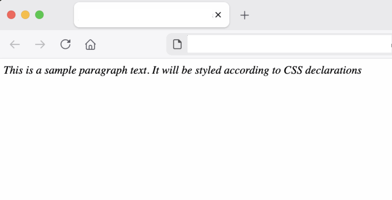 italic text with CSS example