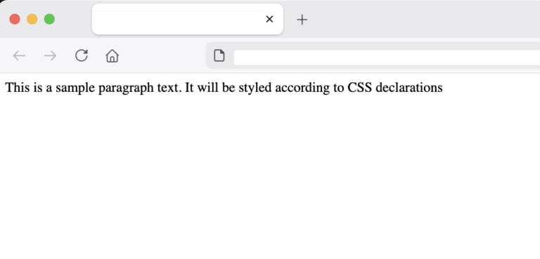 sample text in paragraph before styling